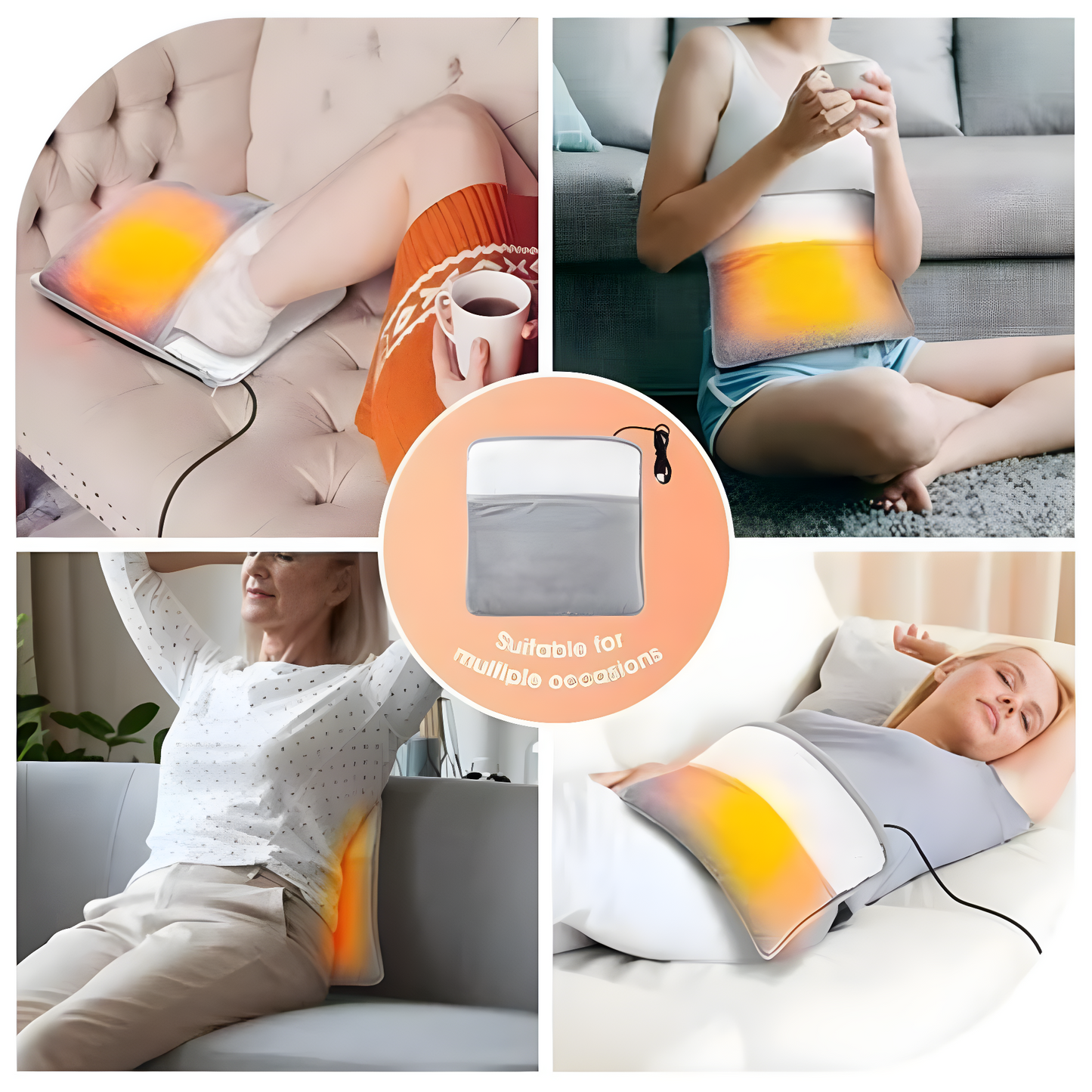 USB Electric Foot Warmer Soft Plush, Washable, Portable Heating Pad