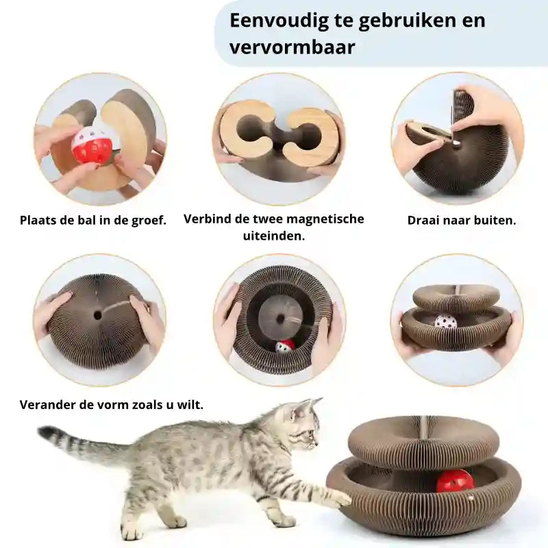 4-in-1 Katten Krabplank & Speelnest | Duurzaam Golfkarton