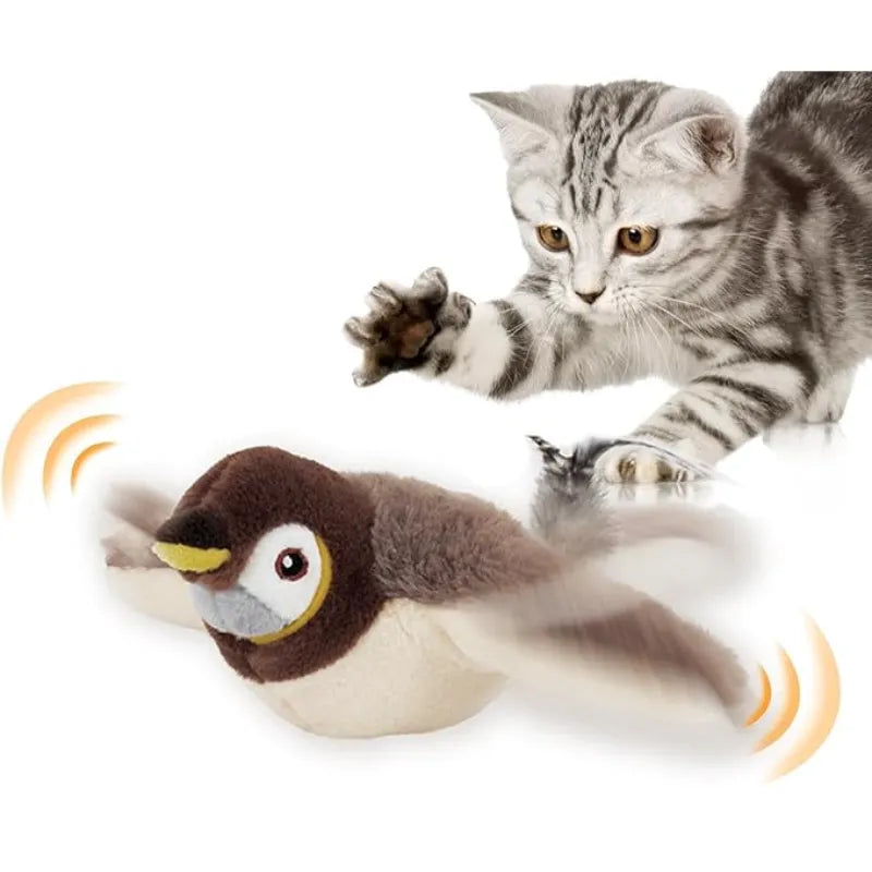 Interactieve Vogel met Kattenkruid – Oplaadbaar Kattenspeelgoed